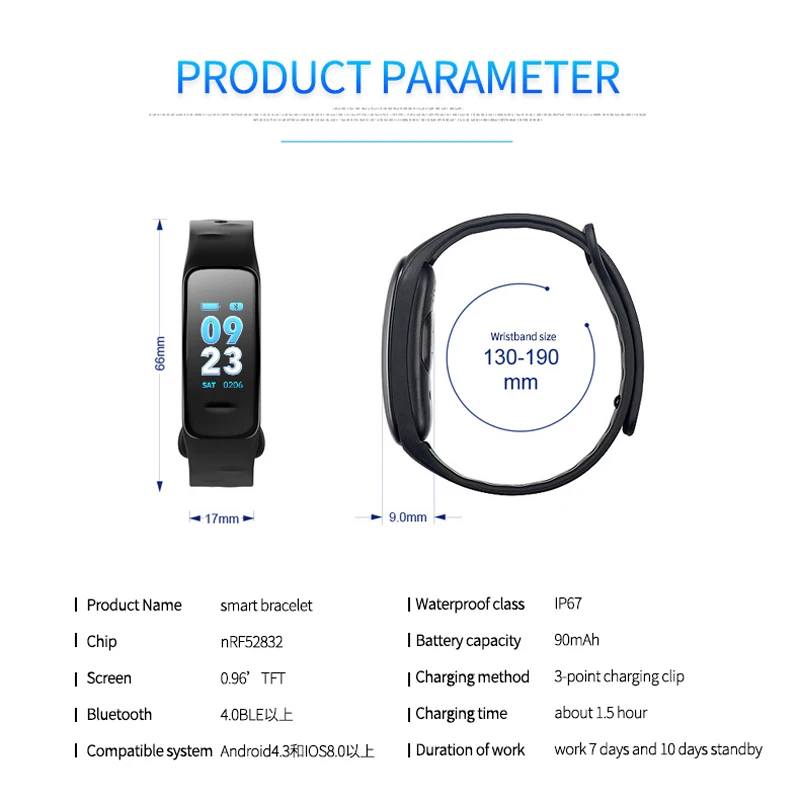 KESHUYOU c1plus pedometer smart bracelet women sport fitness tracker watch heart rate monitor smart wristband activity bracelet
