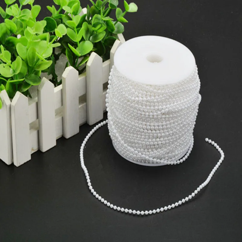 

5m 4mm ABS Plastic Faux Pearl Beads Strands Crimp Bead Romantic Wedding Decoration Party Home Accessories