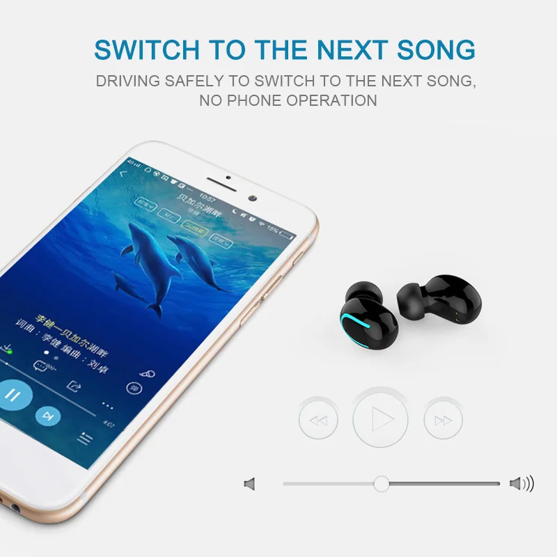 Newset TWS Bluetooth 5 0 Earphone Stereo Wireless HIFI Sound Sport Earphones For iPhone xiaomi Smart Phone