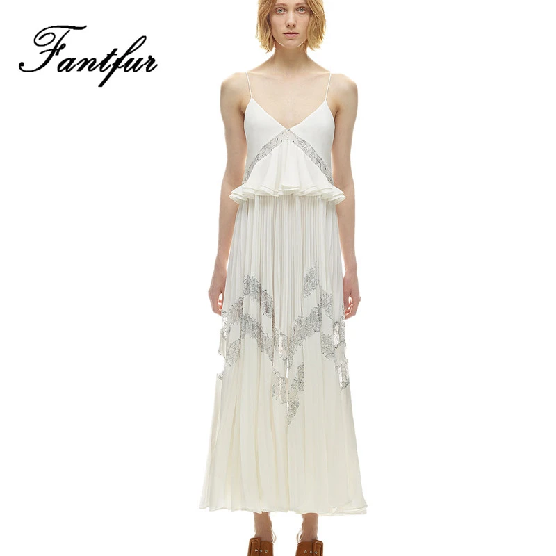 self portrait amelia pleated lace dress