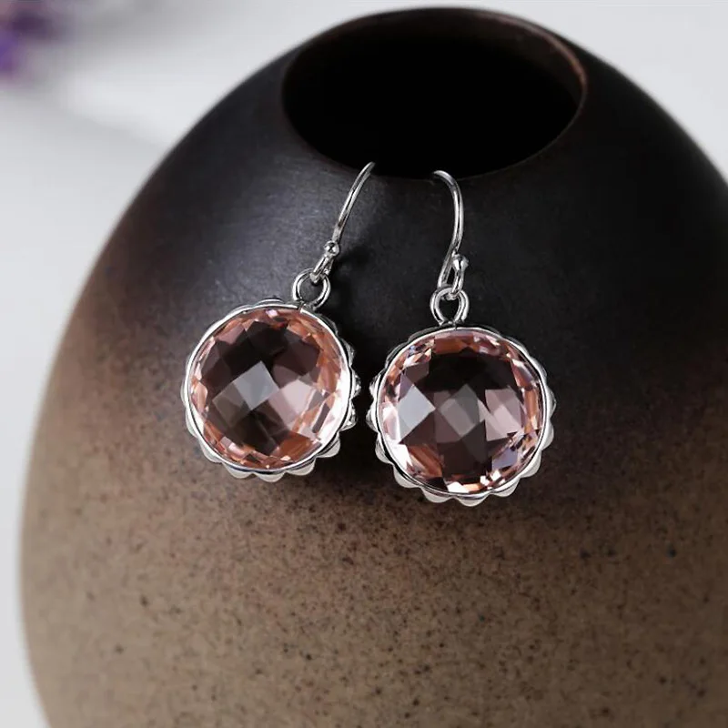 

Ruifan Top Quality Morganite Color Green Crystal Gemstone 925 Sterling Silver Dangle Drop Earrings for Women Fine Jewelry YEA227