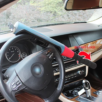 

Universal Auto Baseball Bat Steering Wheel Lock Car Anti Theft Single/Double Lock 60CM Broken Window Self Defense Rotate random