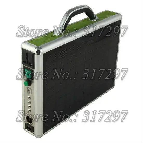 

10W Portable Solar Power Generator + Ultra Thin Briefcase Design + LED Lighting + Music + AC Charger + AC Output