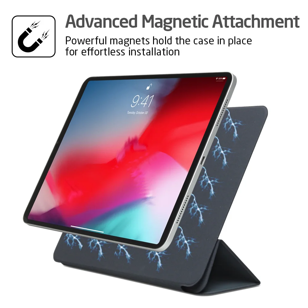 Магнитный умный чехол-книжка для лица ID 12,9 дюймов iPad Pro, трехслойный Магнитный чехол-подставка для iPad Pro12.9