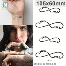 Боди-арт, водонепроницаемые Временные татуировки для мужчин и женщин, пары, 3d буквы, дизайн, флеш-тату, стикер,, HC1053