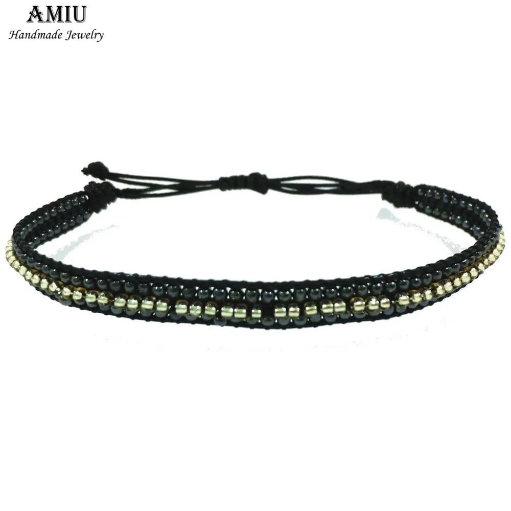 

AMIU Handmade Seed Beads Hippy Boho Bohemia Wrap Bracelets For Women And Men Christmas Day Dropshipping 2019 Beach Bracelets