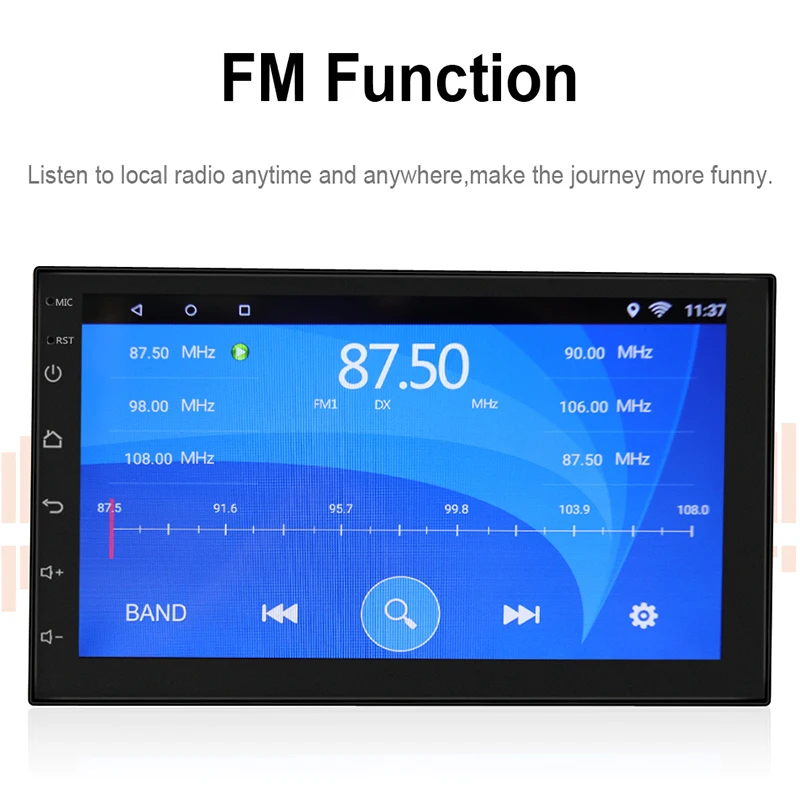 Авторадио Android Центральный Multimidia Мультимедиа gps Зеркало Ссылка WiFi 2Din 2 Din 7