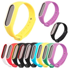 Сменный Браслет для часов Ремешок с двухцветной крышкой для mi llet 2 умный Браслет Xiaomi mi Band 2 водонепроницаемый чехол силиконовый ремешок