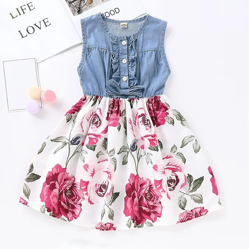 

2-7T Summer Kids Girls Casual Short Sleeve Bowknot Design Dress Costume Baby Children Mesh Dresses