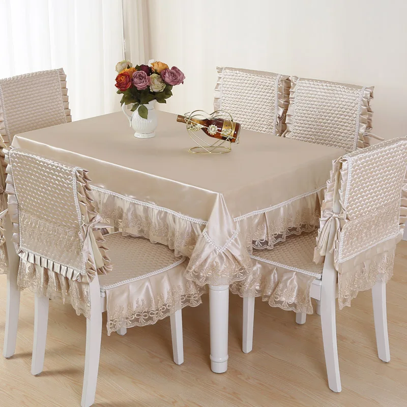 Us 35 97 32 Off Top Grade Quilting Dining Table Cloth Chair Covers Cushion Tables Chairs Bundle Rustic Lace Set Tablecloth In
