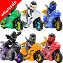 Оптовая продажа 60 шт./лот ниндзя Ninjagoed мотоциклы рисунок набор Ллойд/Зейн/Garmadon строительные блоки наборы Модель игрушки D10017-10022