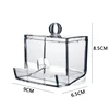 Acrylic Cotton Swab Organizer Box Portable Round Container Storage Case Make up Cotton & Pad Box For Home Hotel Office 6
