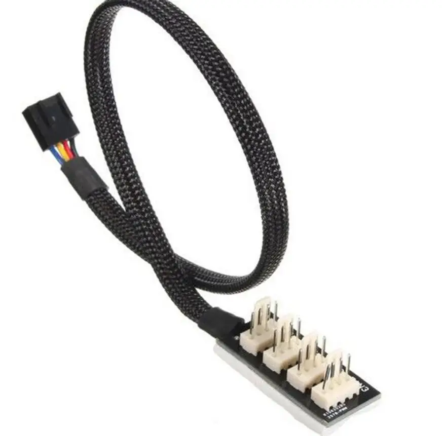 

Good Sale JBtek All Black Sleeved 4 Way PWM Splitter Hub for 12V Computer Fans Apr 21