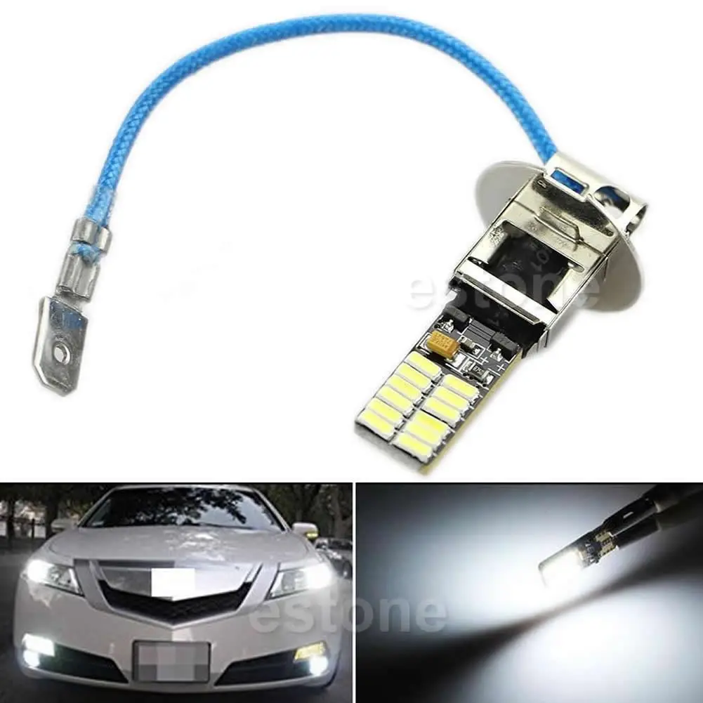 2021 новые 6500K HID Ксеноновые белые 24 SMD 4014 H3 светодиодный ные лампы для