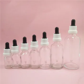 

2/10pcs 5/10/15/20/30/50/100ml Transparent Glass Perfume Bottle Empty Essential Oils Sub bottling With Dropper Pipette container
