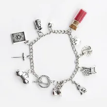 Тематический очаровательный браслет Once Upon A Time, лебедь, злая королева, бутылка, красные бусины, амулеты браслет с подвесками для фанатов, кино, ювелирные изделия