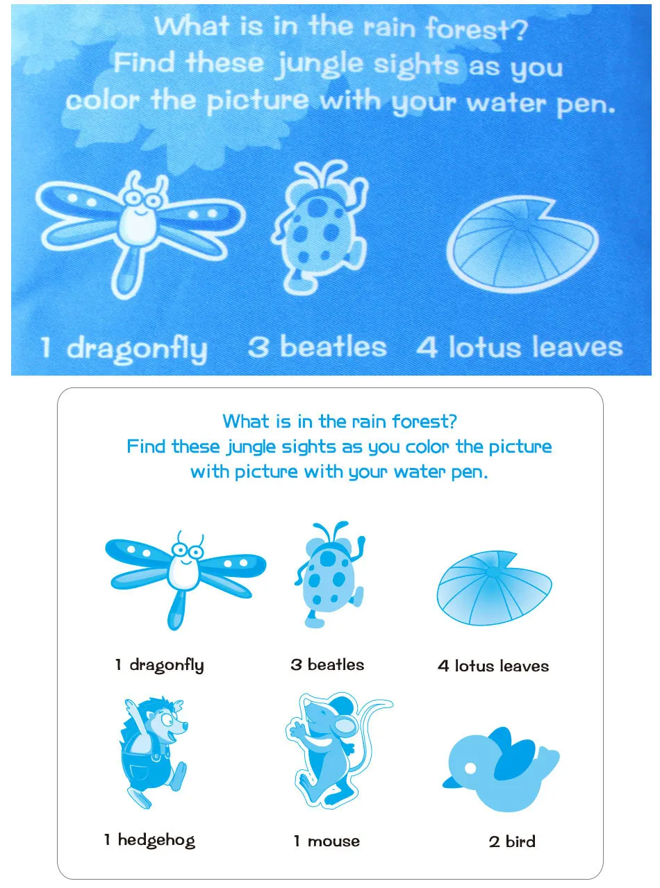 Животные водная книга для рисования и 2 волшебные ручки Нетоксичная Водная раскраска доска каракули многоразовый коврик для детей развивающие обучающие игрушки
