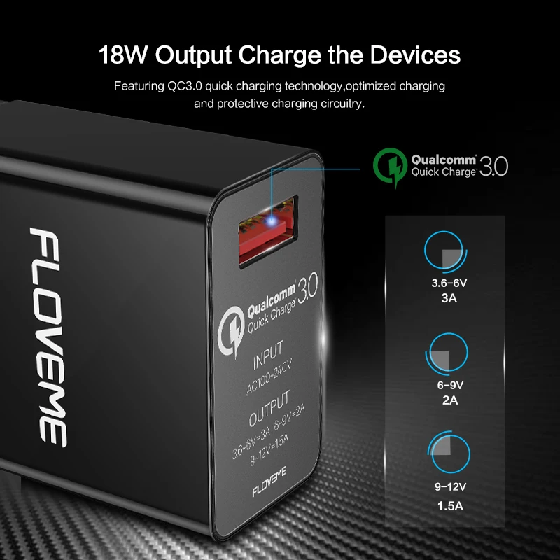 FLOVEME Quick Charge 3 0 Fast Зарядное устройство зарядки для Xiaomi samsung USB QC 2 мобильный телефон s