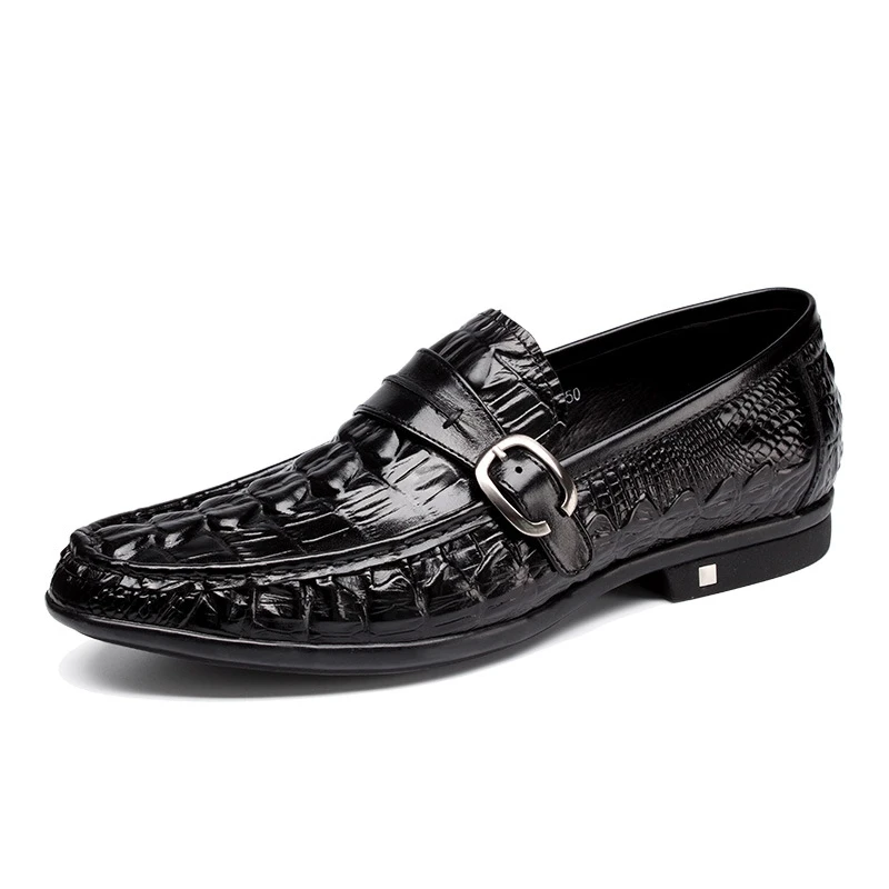 

2018 Autumn Men Round Toes Buckle New Style Handmade Shoes Male Genuine Leather Black Business Dress Shoes JMH-A0053
