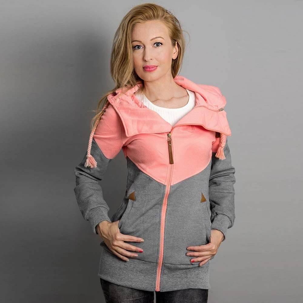 New Hooded Patchwork Women Hoodies Sweatshirts Plus Size Zipper Autumn Tops Long Sleeves Korean Loose Pockets Pullovers Female New Hooded Patchwork Women Hoodies Sweatshirts Plus Size Zipper Autumn Tops Long Sleeves Korean Loose Pockets Pullovers Female
