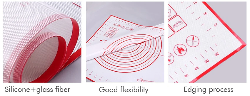 ERMAKOVA силиконовый коврик для выпечки толстый нескользящий лист с измерениями BPA Бесплатный тостер для духовки помадка пирог печенье макарон коврик