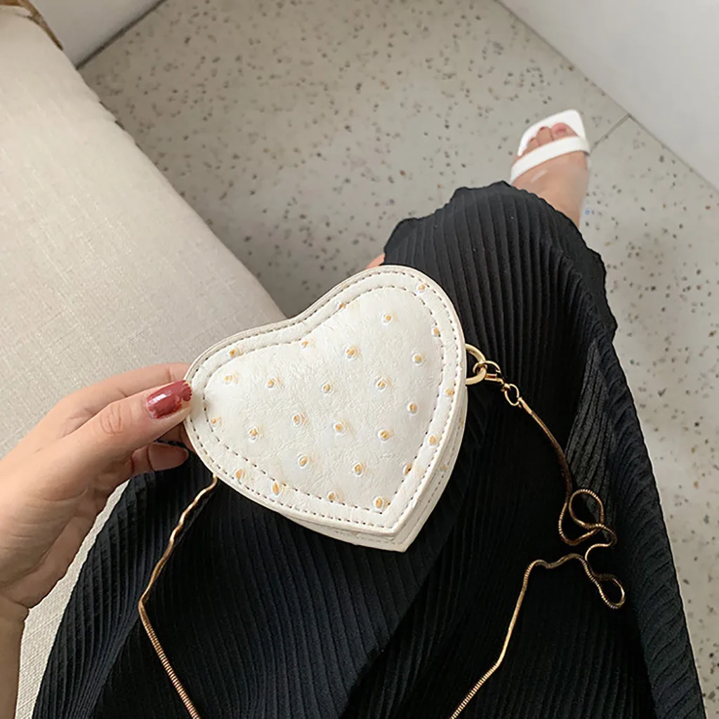 Модные женские туфли Crossbody сумка кожанная женская сумка в форме сердца Форма сумки через плечо Love цепи сумки из натуральной кожи вечерние сумка для телефона сумка Bolsa Feminina