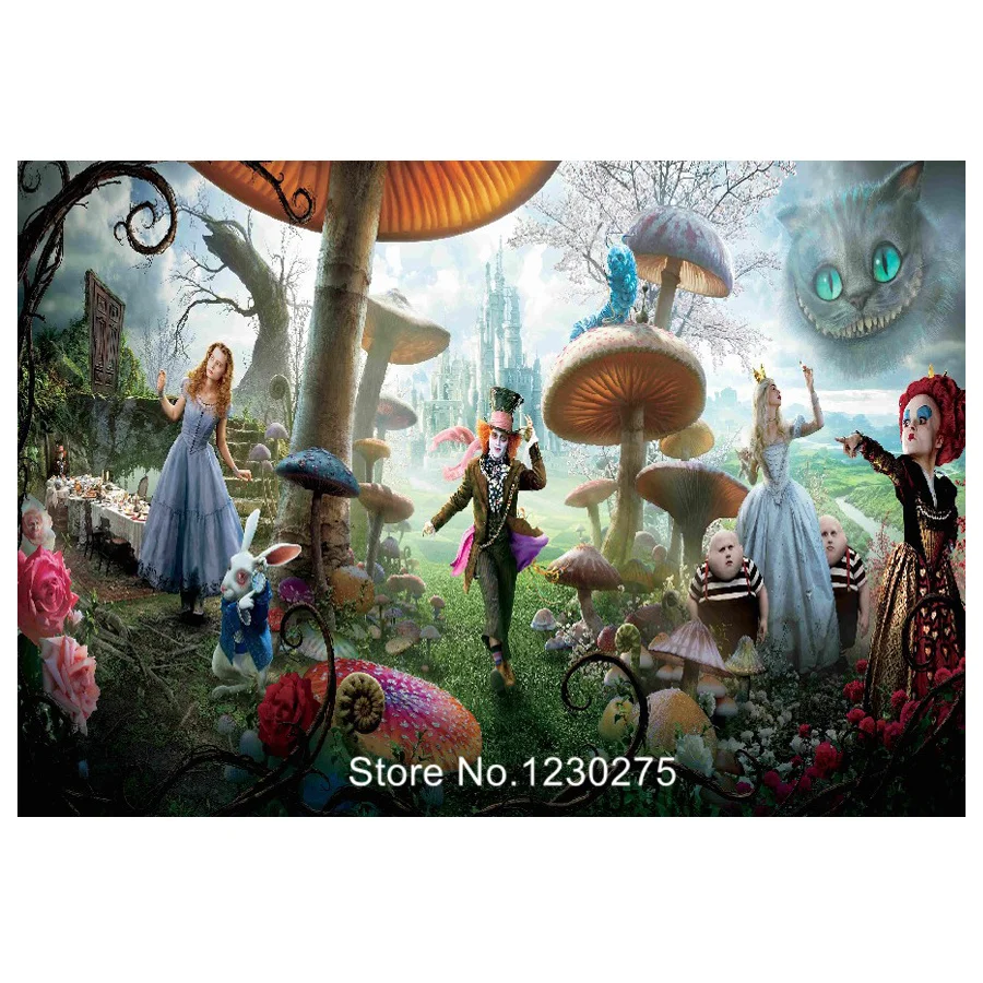 

Alice Wonderland Diamond Painting Cross Stitch Diy 5D Square Full Diamond Embroidery Kits Mosaic Needlework Home Decor BG235