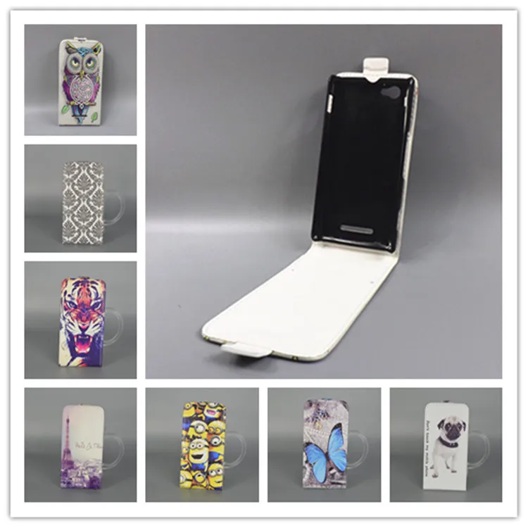 

For Sony Xperia M Dual C1905 C1904 C2004 C2005 Hot Pattern Cute PrintingVertical Flip Cover Open Down/up Back Cover filp case