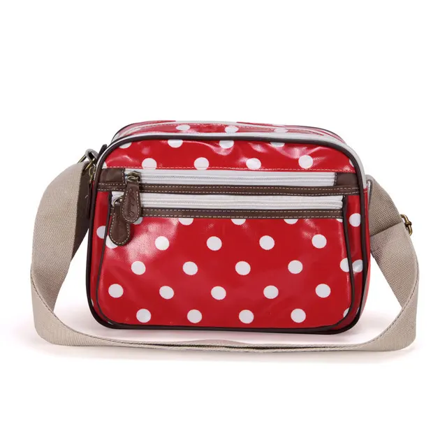 Polka Dots Designer Oilcloth Small Messenger Cross Body Satchel