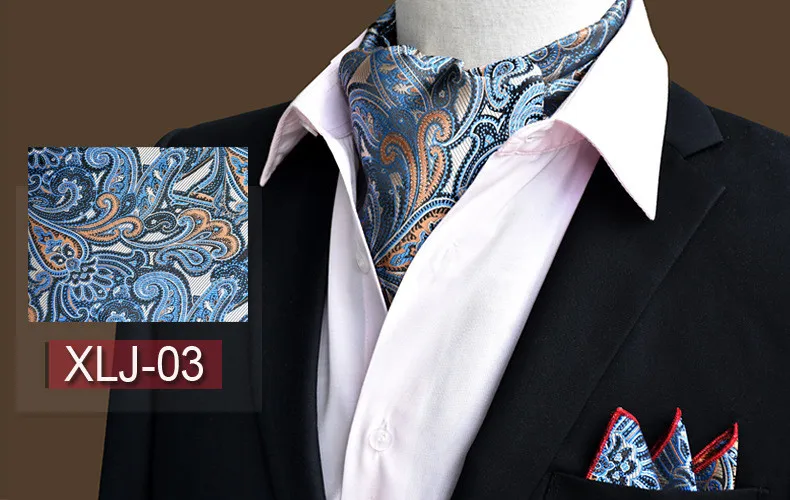 SHENNAIWEI жаккард Аскот Карманный квадратный шейный платок жаккардовые галстуки Тканые Вечерние Пейсли Цветочный Аскот платок Набор
