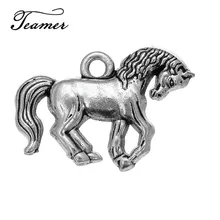 Teamer 10 шт./лот Тибетский серебристый цвет животные подвеска в виде лошади ювелирные изделия для DIY ожерелье/Браслеты/брелок аксессуары