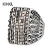 Kinel punk rock negro anillos de cristal para las mujeres vintage accesorios del banquete de boda regalo de amor moda gran mariposa anillo ► Foto 1/6