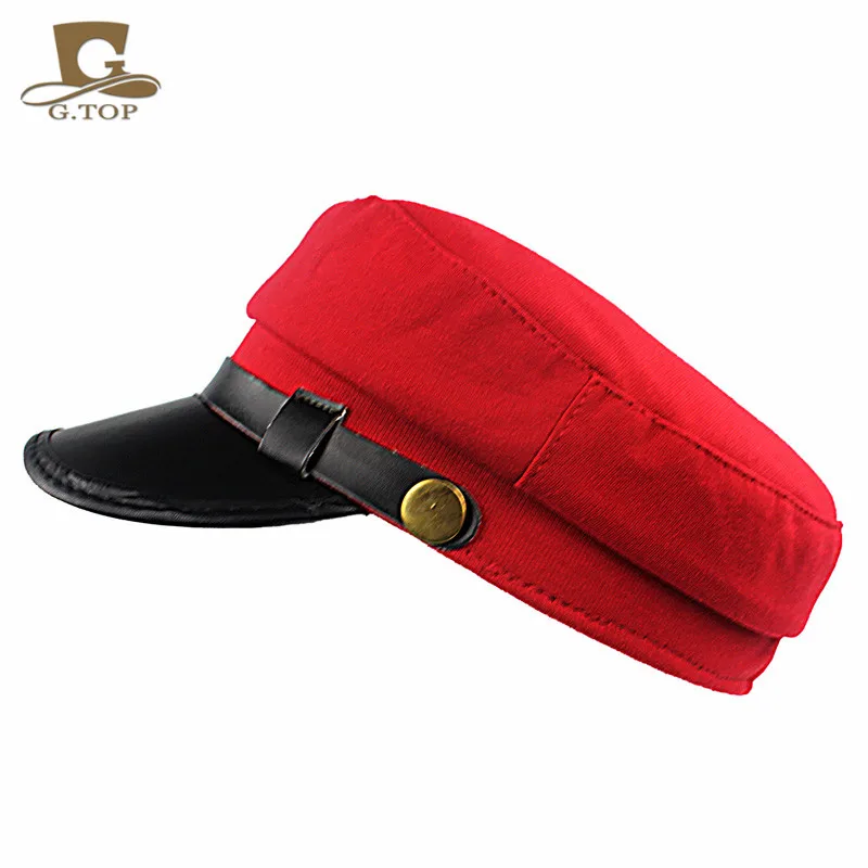 Cotton Military Hats for Men Women Sun Visor Army Flat Top hats