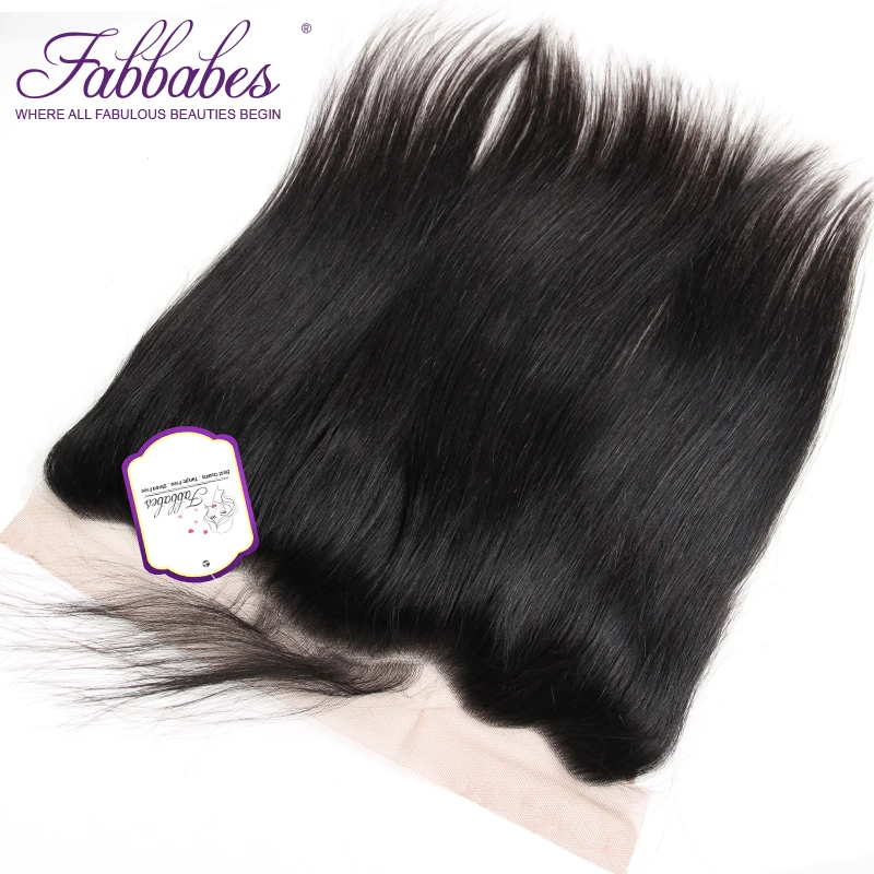 Fabbabes волос перуанский прямо 13X4 кружева фронтальной Ближний Бесплатный часть Remy 100% закрытие человеческие волосы натуральный Цвет 10 -20