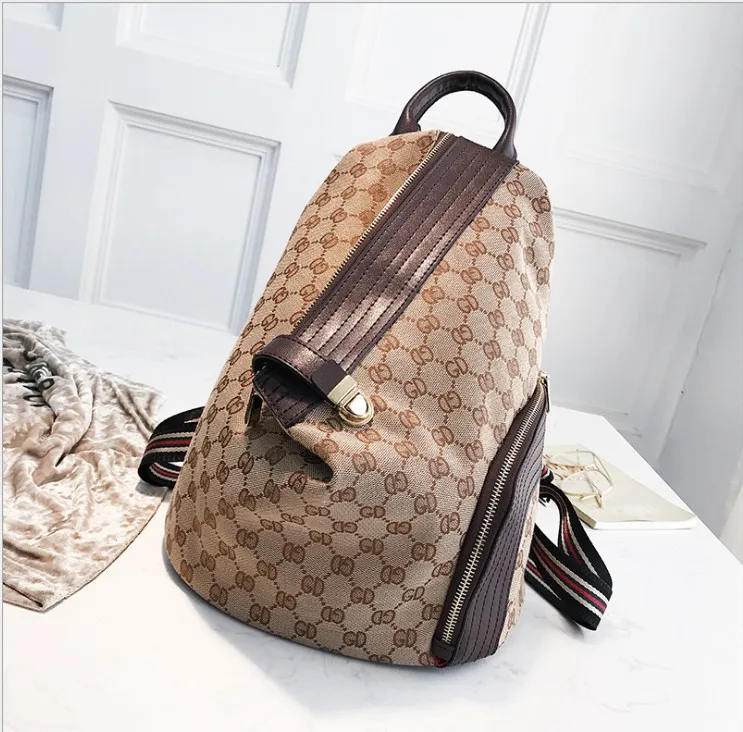 

New Women's Shoulder Bag Matching Printed Canvas Hand Bill of lading shoulder bag multi-function Contrast Color Lady Bag Backbag