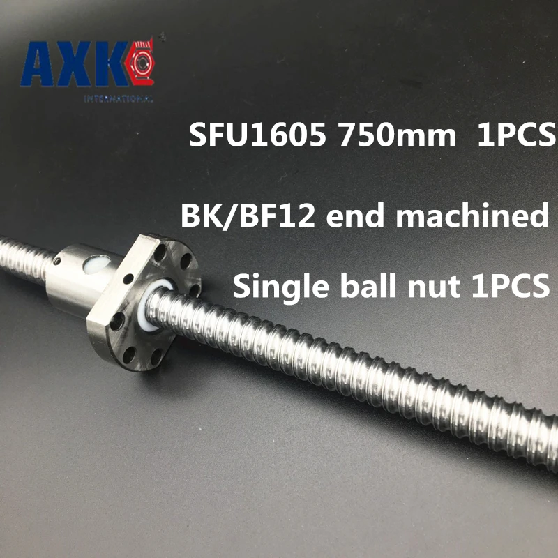 

Cnc Router Parts 16mm Sfu1605 750mm Ball Screw Rolled Ballscrew 1pc L750mm With 1605 Flange Single Ballnut Bk/bf12 End Machined