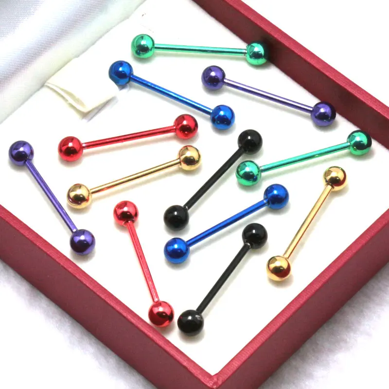 tongue ring 5mm ball 1.6mm 19mm length stainless steel barbell ear stud