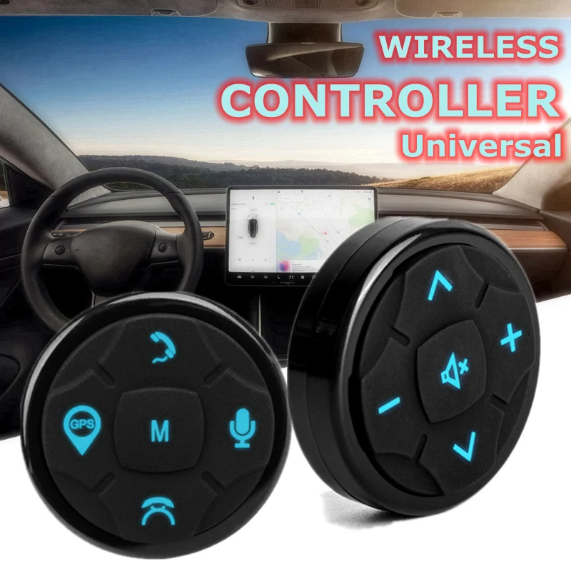 Универсальное Автомобильное рулевое колесо с 10 клавишами, беспроводное управление музыкой, DVD, gps навигация, рулевое колесо, радио, пульт дистанционного управления, кнопка черного цвета