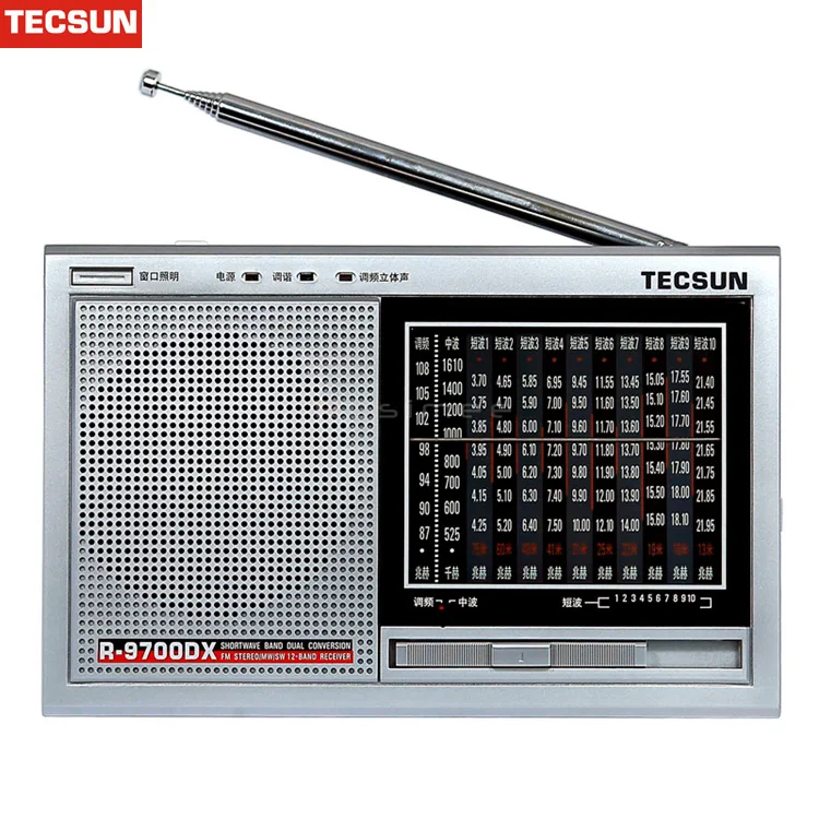 TECSUN R-9700DX Гарантия з/мВт Высокая чувствительность мира радиодиапазоне приемник с Динамик