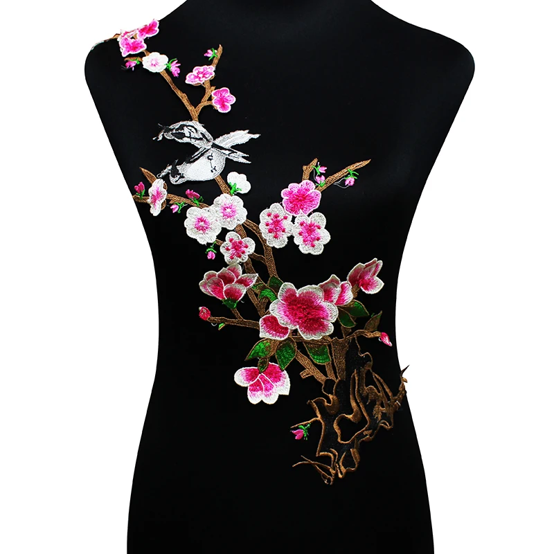 

10piece Plum Blossom Embroidery Lace Patches Lace Fabric Motifs Applique Iron On Stickers Sewing Accessories Craft ClothesT1747