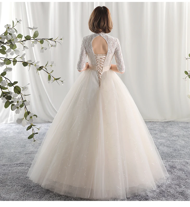 Длинное мусульманское кружевное свадебное платье с коротким рукавом, свадебное платье для невесты, простое свадебное платье, настоящая фотография, свадебное платье, vestido de noiva Aline