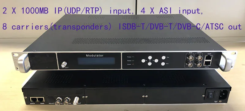 8 носителей ISDB-T цифровой модулятор, giga IP для ISDB-T модулятор, цифровой catv модулятор