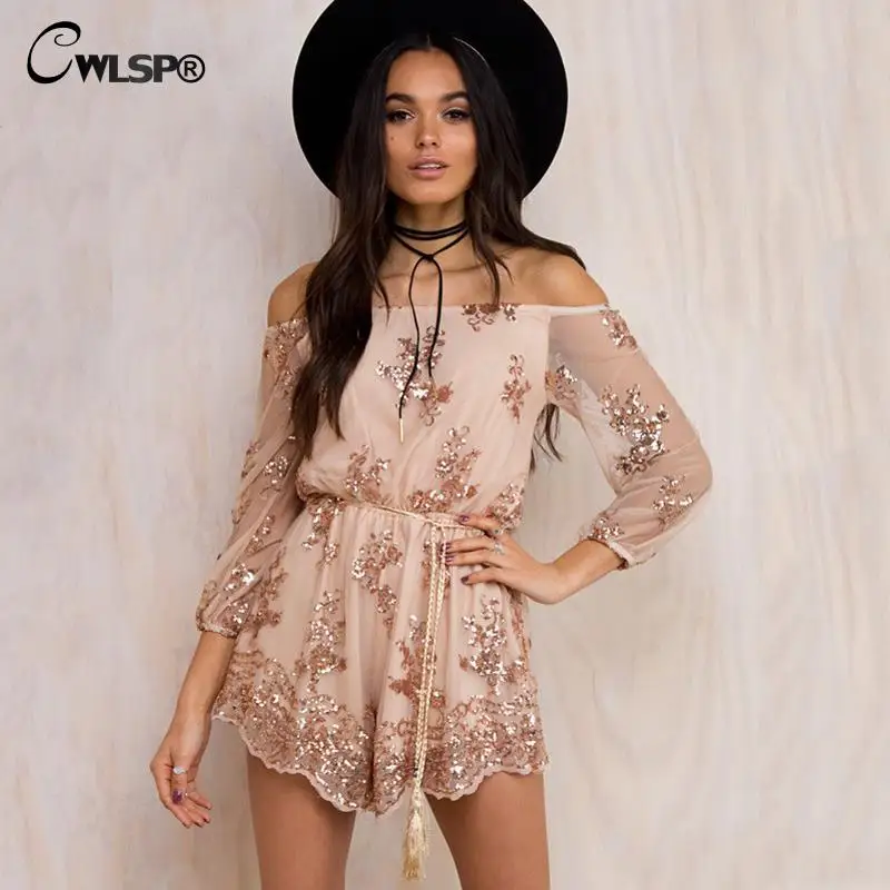 gold sequin playsuit
