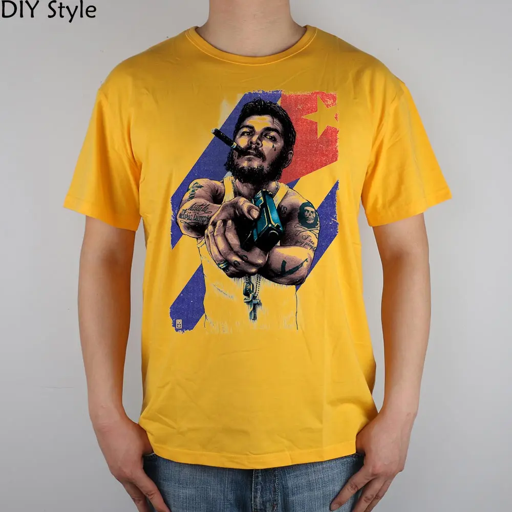 CHE GUEVARA GANG gun футболка хлопок лайкра Топ 7511 модный бренд для мужчин новый высокое