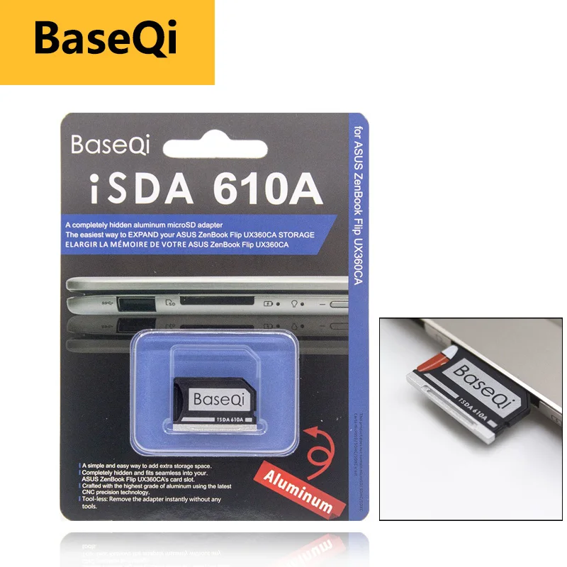 BaseQi pc карта pcmcia адаптер карты Micro SD для Asus ZenBook флип ux360CA компактный флэш-адаптер mercedes benz для карты памяти psp