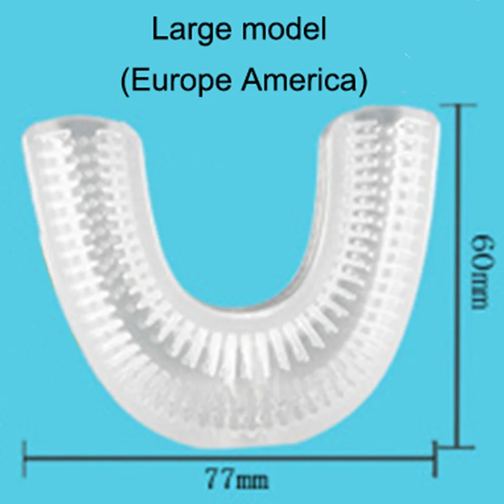 360 ° Автоматическая звуковая электрическая зубная щетка, поднос для рта, умный тип U, автоматическая зубная щетка для рта - Цвет: Large brush head