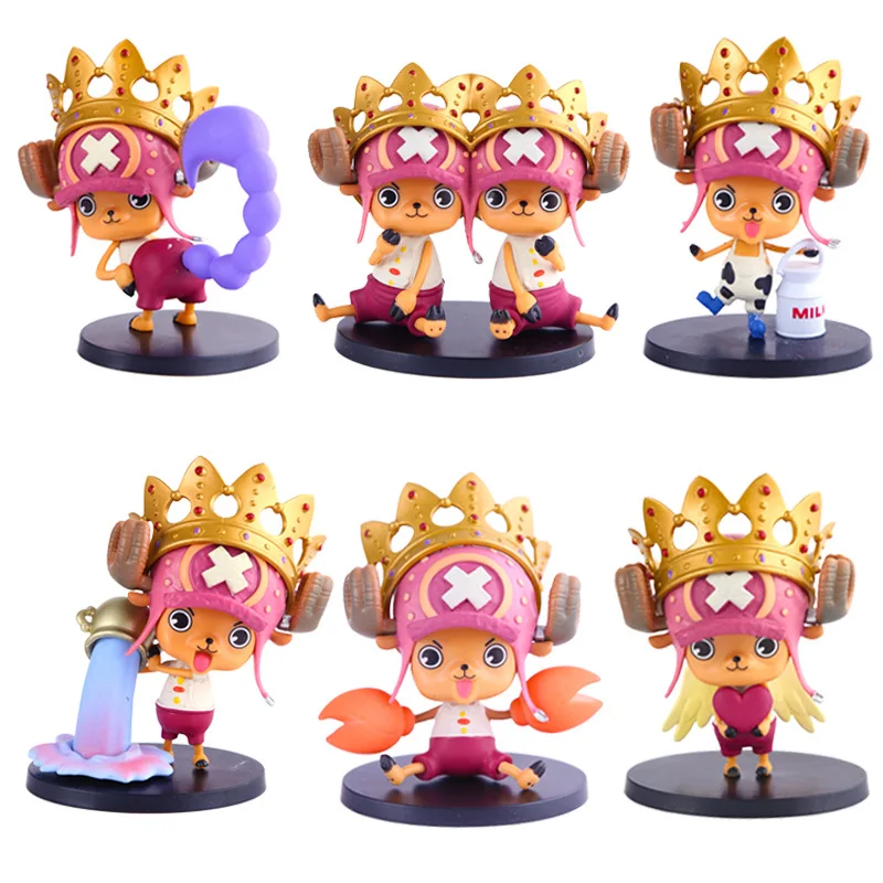 6pcs/set Anime one piece Zodiac Star Signs series Tony Chopper PVC