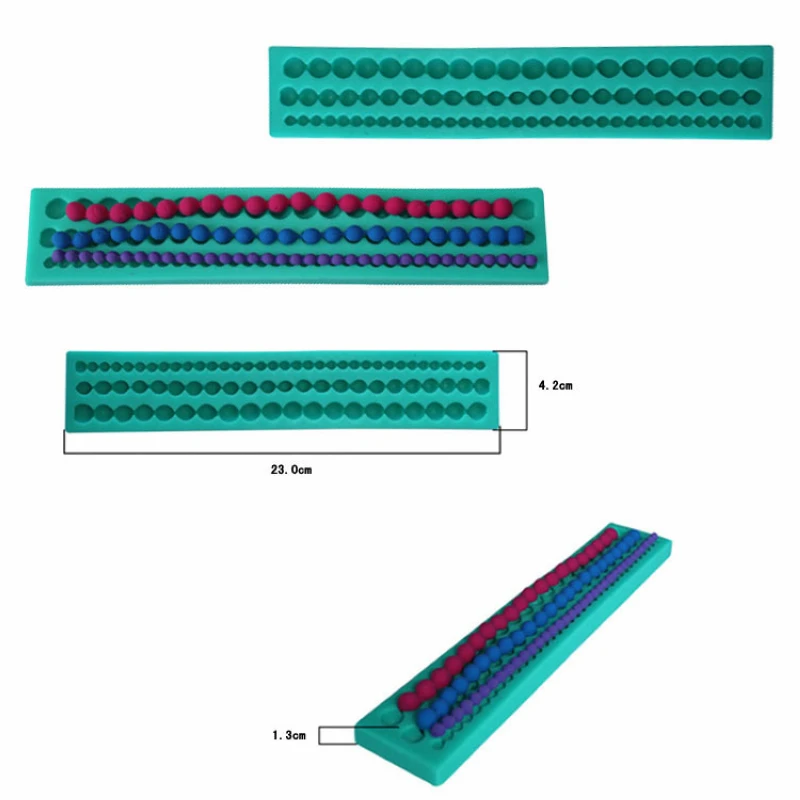 JX-LCLYL Pearl String Beads Silicone Mold Cake Decoration Fondant Sugarcraft Baking Mould