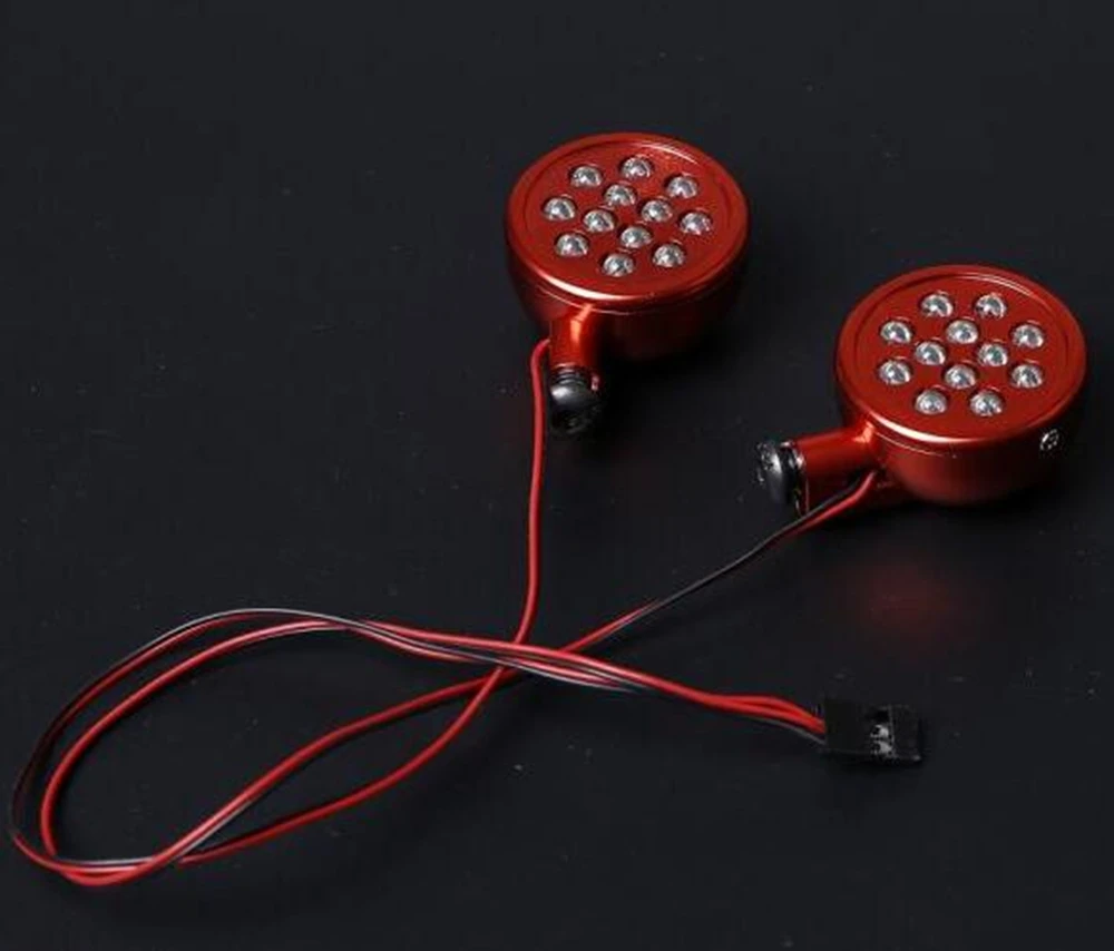 

2pcs aluminum alloy CNC machining rc car lamp cup with led lights for 1:5 scale hpi racing baja 5B 5T 5SC LOSI TDBX toys truck