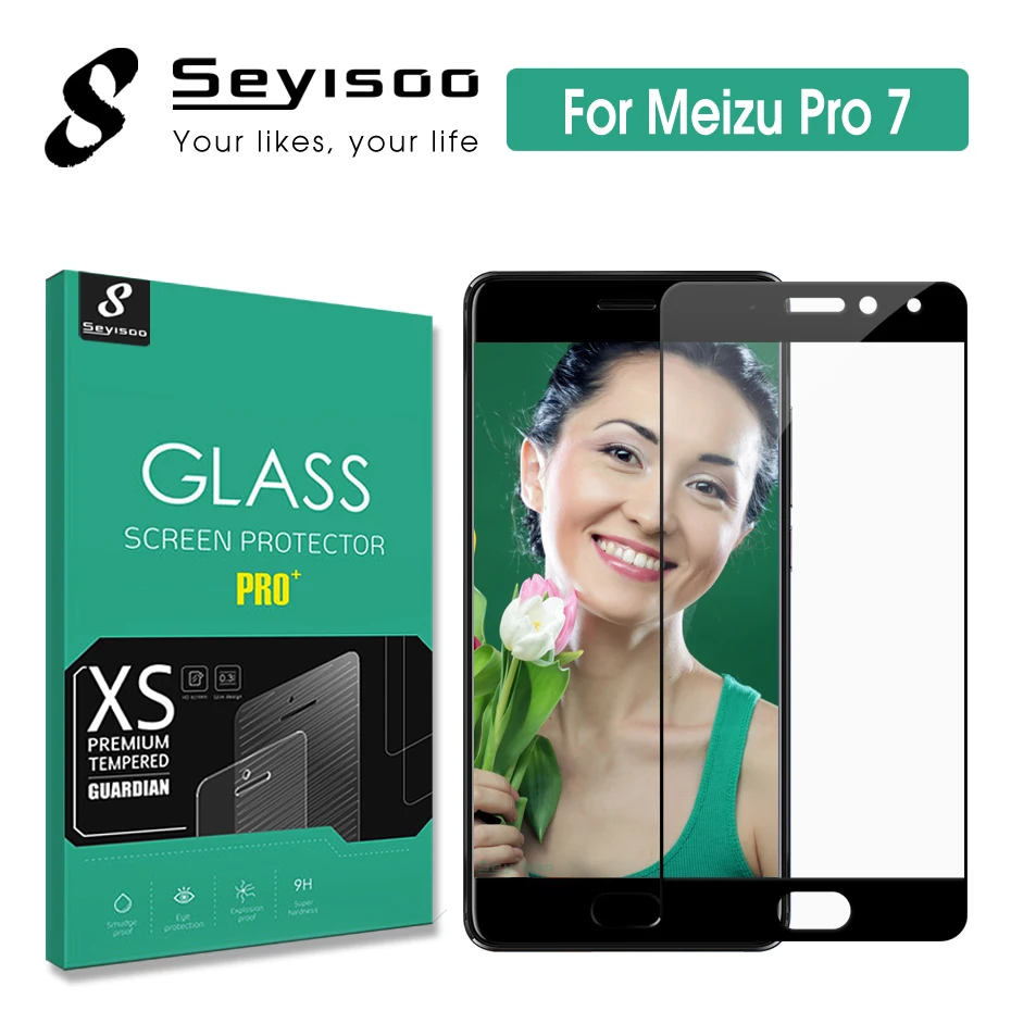 Seyisoo Премиум 2.5D полное покрытие экрана протектор Закаленное стекло для Meizu Pro 7 Pro7 9H 0,3 мм HD пленка
